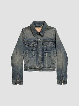 Balenciaga Women's Ruched Denim Jacket