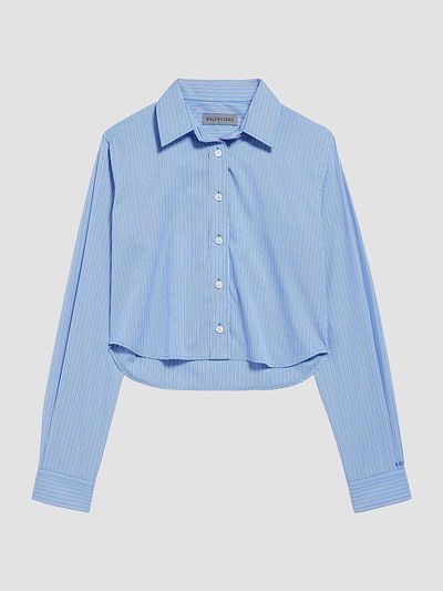 Balenciaga Women's Striped Cropped Shirt