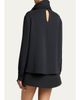 Balenciaga Wool-Silk Top w/ Scarf Tie - 3