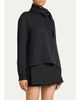 Balenciaga Wool-Silk Top w/ Scarf Tie - 4