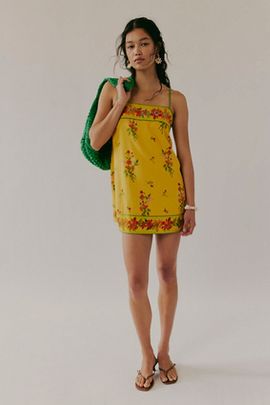 gracie embroidered peasant dress Gracie Dress | Embroidered Stripe Midi Dress main image 1