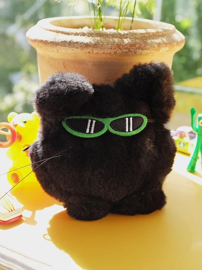 BALLOON FRIENDS MESSY ADVENTURE Miaow Cat Black Pocket Doll Keychain