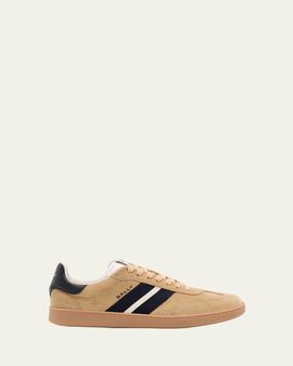 Bally Men's Retro Crest Suede Low-Top Sneakers