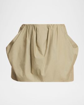Balmain 2-Pockets Cotton Bubble Mini Skirt