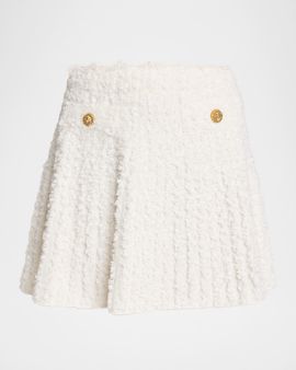 Balmain 2-Pockets Fuzzy Knit Mini Skirt