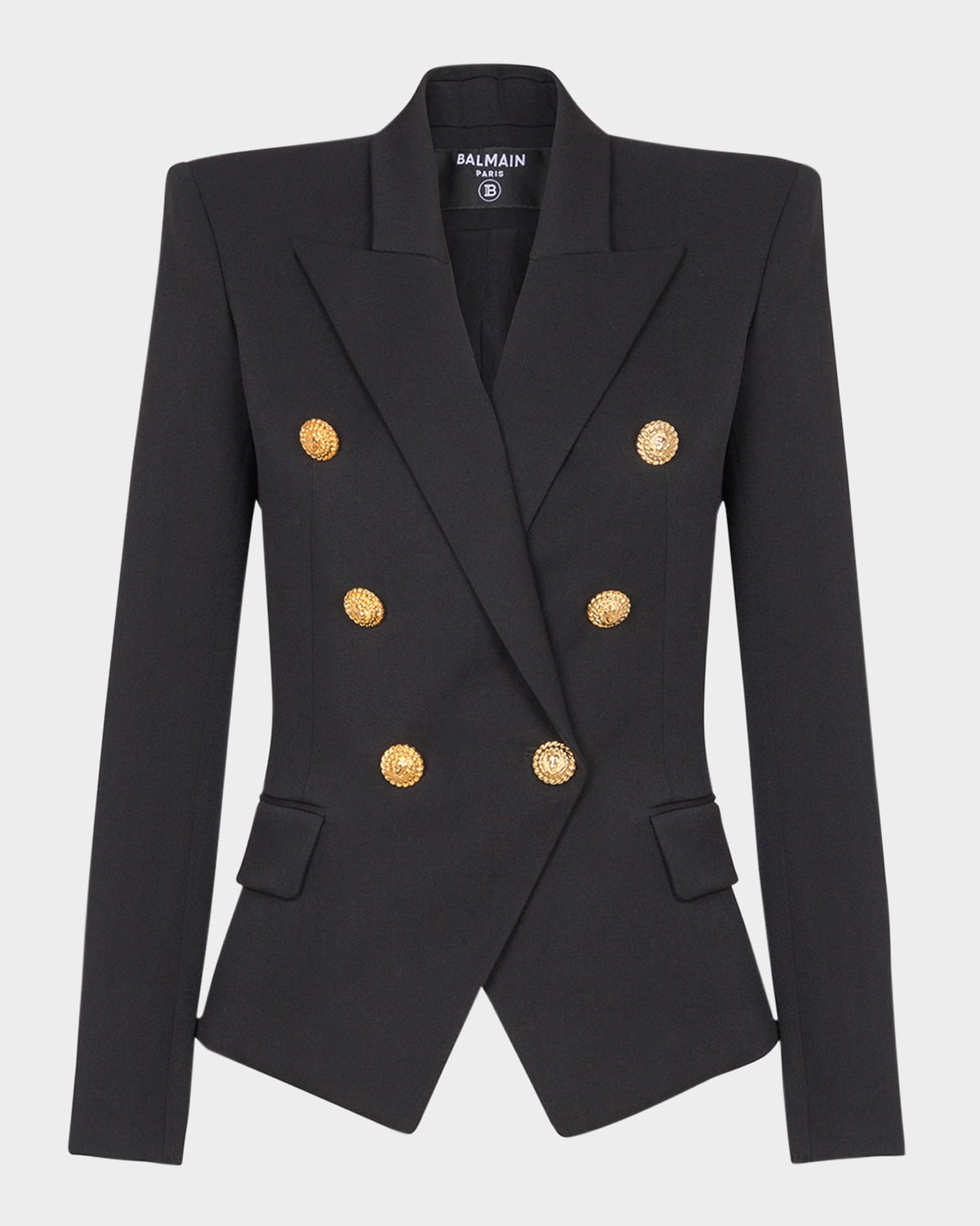Balmain 6-Button Fitted Wool Blazer