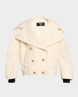 Balmain 6-Button Wool-Cashmere Oversized Coat