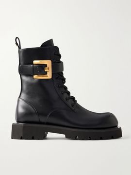 BALMAIN Anthem belt-detailed leather ankle boots