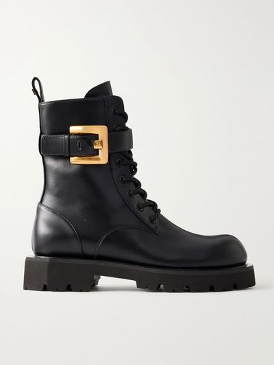 BALMAIN Anthem belt-detailed leather ankle boots