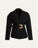 Balmain Anthem Buckle Belt Coat - 1