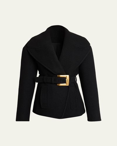 Balmain Anthem Buckle Belt Coat