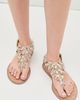 Balmain Balmain Anthem Beaded Flat Thong Suede Sandals GXH Coquillage/Transparent GXH - 3