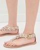 Balmain Balmain Anthem Beaded Flat Thong Suede Sandals GXH Coquillage/Transparent GXH - 5