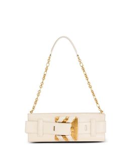 Balmain Balmain Anthem Lambskin and Enamel Clutch
