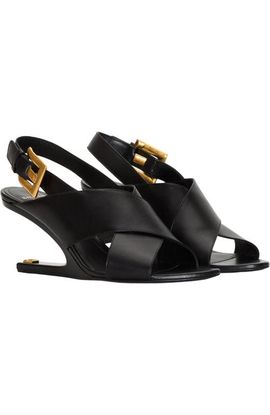 Balmain Balmain Anthem No Wedge smooth leather sandals
