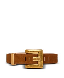 Balmain Balmain Anthem Suede Leather Belt