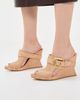 Balmain Balmain Anthem Suede Leather Clog Wedges Biscuit - 3