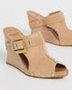 Balmain Balmain Anthem Suede Leather Clog Wedges Biscuit - 5