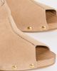 Balmain Balmain Anthem Suede Leather Clog Wedges Biscuit - 6