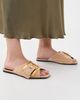 Balmain Balmain Anthem Suede Leather Flat Sandals Biscuit - 3