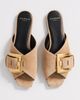 Balmain Balmain Anthem Suede Leather Flat Sandals Biscuit - 5