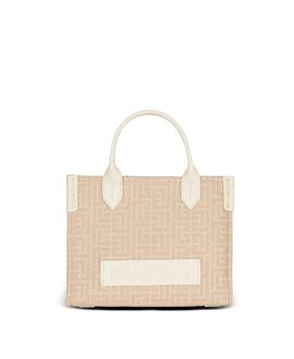 Balmain Balmain B-Army Monogrammed Canvas and Leather Tote Bag