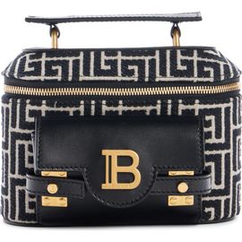 Balmain Balmain B-Buzz Monogram Canvas & Leather Vanity Crossbody Bag
