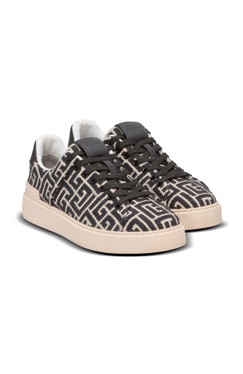 Balmain Balmain B-Court Monogrammed Canvas Trainers