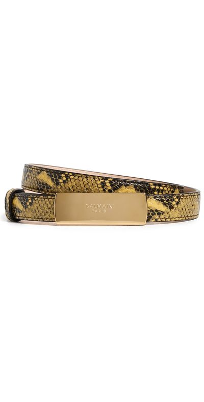 Balmain Balmain Balmain Python-Effect Belt Mimosa