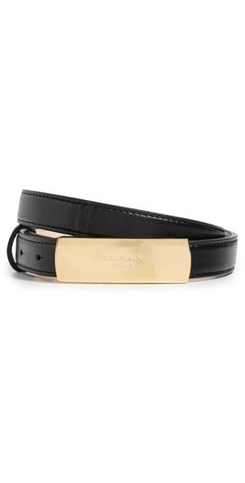 Balmain Balmain Balmain Smooth Leather Belt Noir