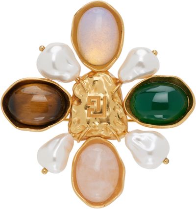 BALMAIN BALMAIN Baroque Stones & Pearls Brooch