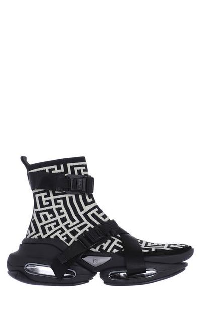 Balmain Balmain BBold Strap Monogram High Top Sneaker