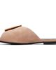 BALMAIN BALMAIN Beige Flat Suede Leather Anthem Mule Sandals - 3
