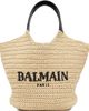 BALMAIN BALMAIN Beige Mini 'BALMAIN' Crochet Tote - 1