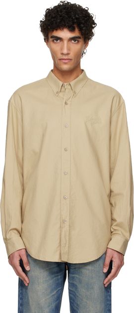 BALMAIN BALMAIN Beige Oxford Cotton Reg Shirt