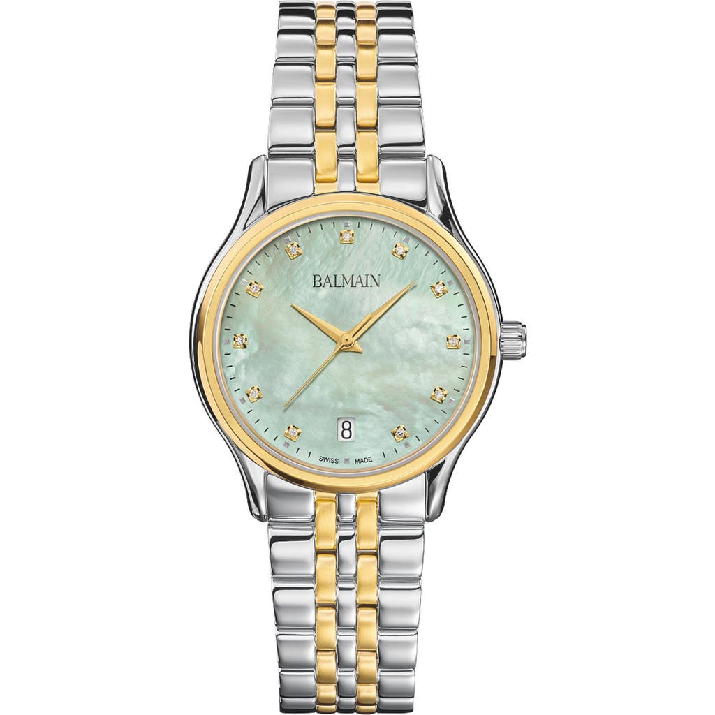 Balmain Balmain Beleganza Mother-of-Pearl & Diamond Two-Tone Bracelet Watch, 32mm