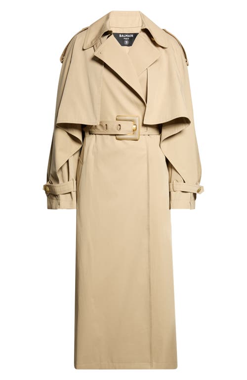 Balmain Balmain Belted Cotton Gabardine Trench Coat