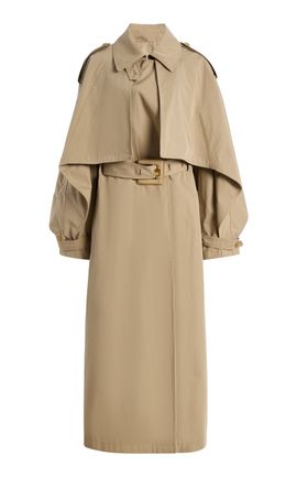 Balmain Balmain Belted CottonGabardine Long Trench Coat