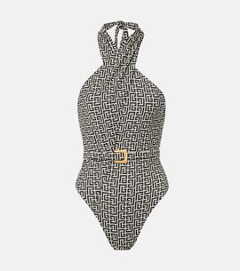 Balmain Balmain Belted halterneck swimsuit