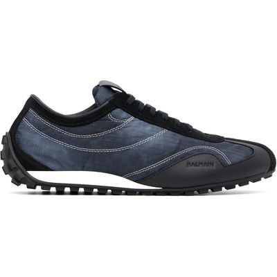 BALMAIN BALMAIN Black & Blue Racing Sneakers