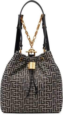 BALMAIN BALMAIN Black & Gray Pulse Monogram Jacquard Backpack