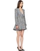 BALMAIN BALMAIN Black & White Buttoned Tweed Flare Minidress - 2