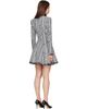 BALMAIN BALMAIN Black & White Buttoned Tweed Flare Minidress - 3