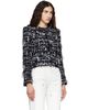 BALMAIN BALMAIN Black & White Cropped Fringed Tweed Jacket - 2