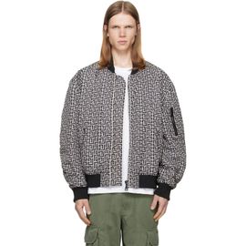 BALMAIN BALMAIN Black & White Monogram Bomber Jacket