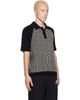 BALMAIN BALMAIN Black & White Monogram Cotton Linen Knit Polo - 2