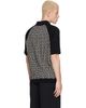 BALMAIN BALMAIN Black & White Monogram Cotton Linen Knit Polo - 3