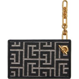 BALMAIN BALMAIN Black & White Pulse Chain Card Holder