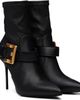 BALMAIN BALMAIN Black Anthem Stretch Leather Ankle Boots - 4
