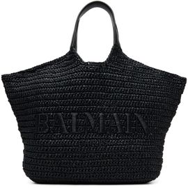 BALMAIN BALMAIN Black 'BALMAIN' Crochet Tote